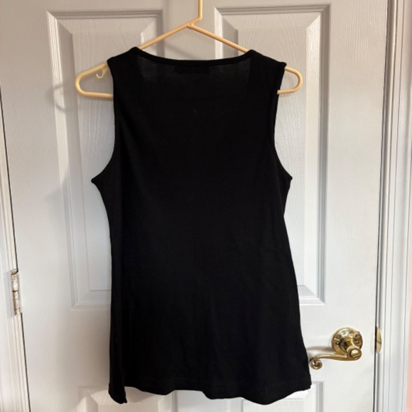 🖤 Yidarton Black Sleeveless Button-Up Henley Tank | Size M - Picture 3 of 3